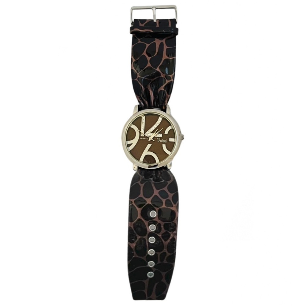 VIVANI • Vintage Animal Cheetah Print Band Safari Watch - Picture 5 of 6